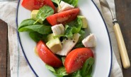 Baby Spinach, Chicken and Tomato Salad with Honey Dijon Vinaigrette