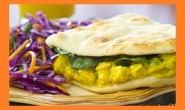 Curried Orange Chicken Naan Sandwiches