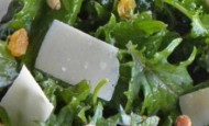 BABY KALE SALAD WITH RAISINS, PINE NUTS AND GOUDA