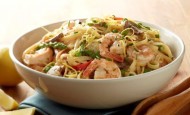 Shrimp Vegetable Pasta with Light Lemon Cream Sauce
