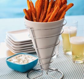 Sweet Potato Fries with Blue Cheese Dressing