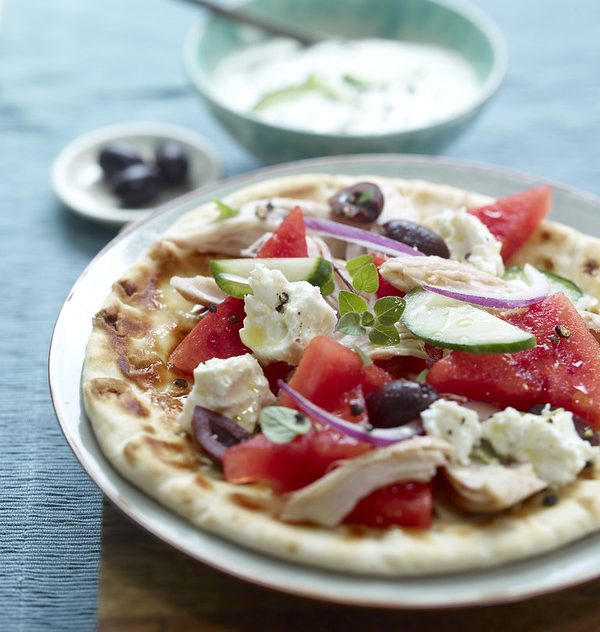 Greek Pita Flatbread with Watermelon
