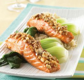 Maple Baked Salmon with Chopped Almonds