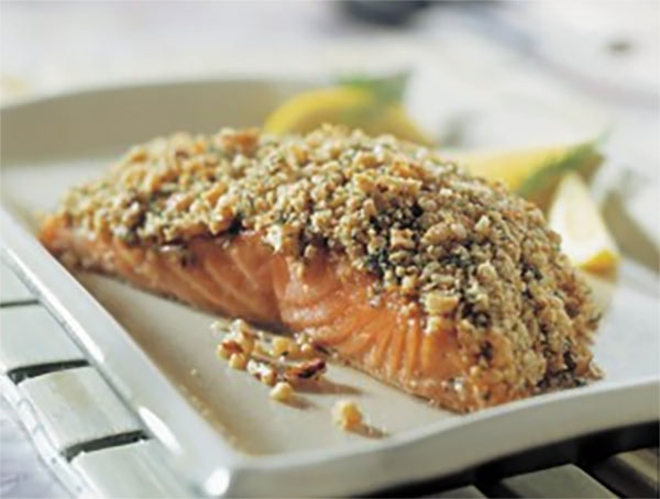 Filets de saumon croustillants en croûte de noix