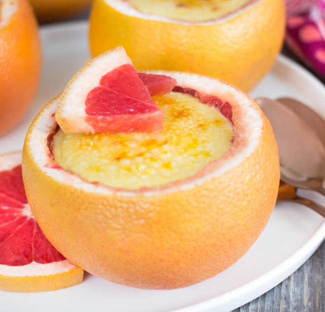 Crème brûlée au pamplemousse de la Floride