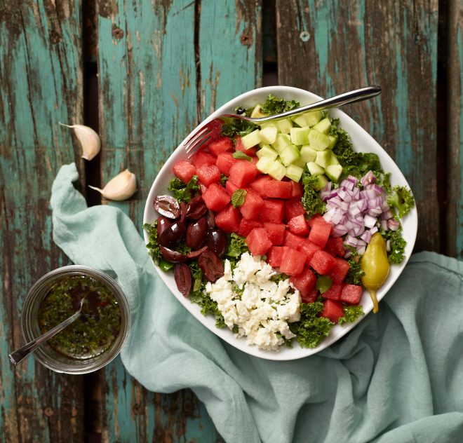 Salade grecque à la pastèque