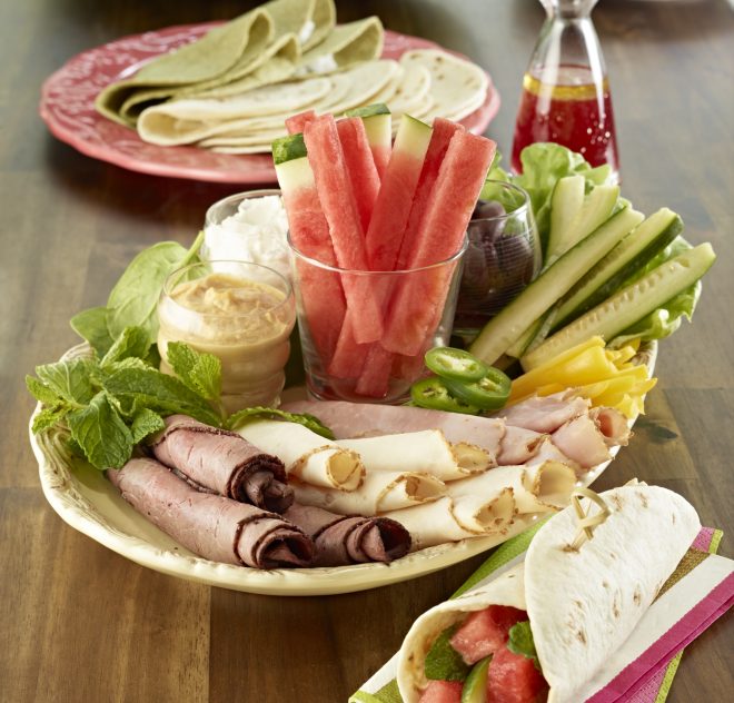 Galette genre tortilla à la pastèque (wrap) pour rouler des sandwichs