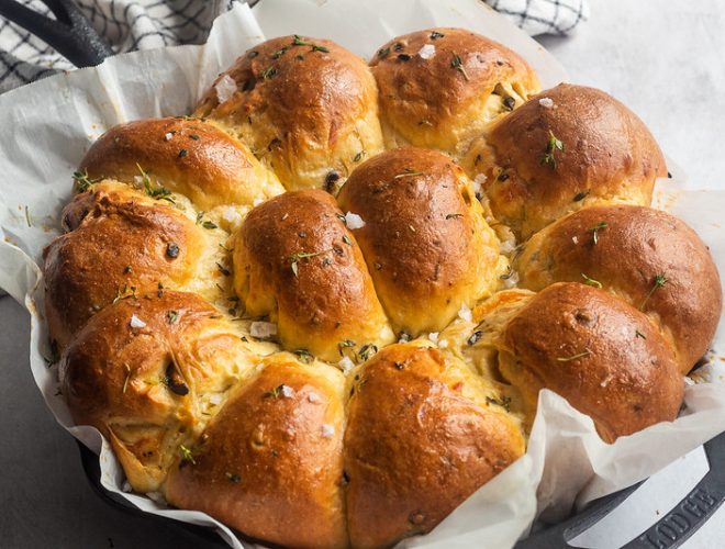 Cheesy Stuffed Green Chile Olive Bread by Britney Breaks Bread